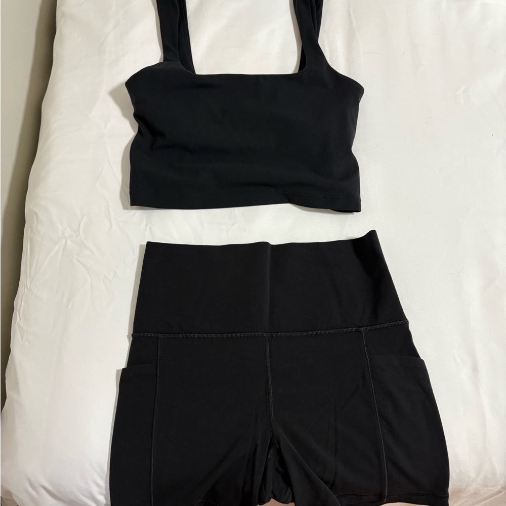 Athleta Black Athletic Shorts SET